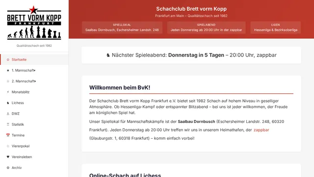 Screenshot der Website bvkfrankfurt.de