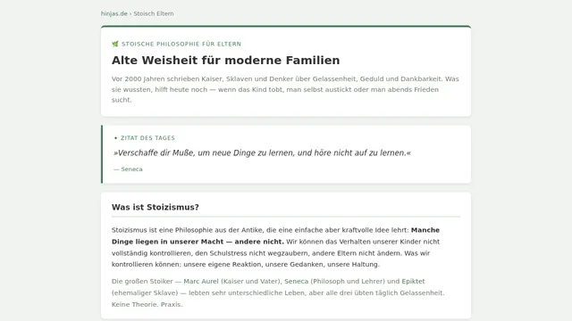 Screenshot der Stoisch-Website